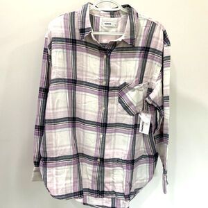NWT! Purple, White and Navy Flannel By Sonoma in Size Large